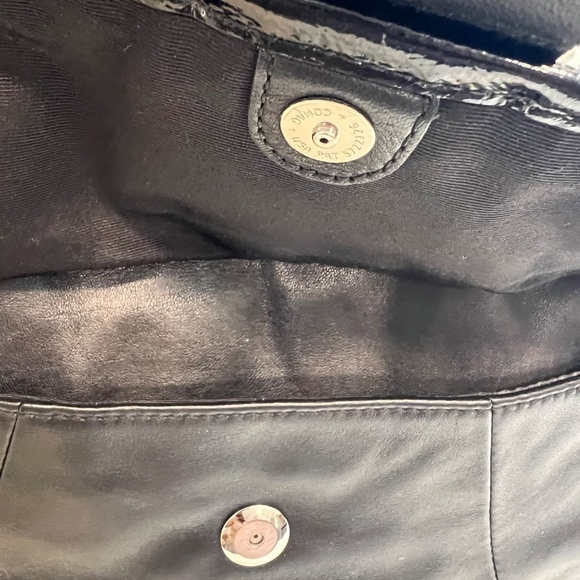 Coach Soho F19580 Medium Black Leather Flap Duffle Shoulder Bag - Picture 6 of 10